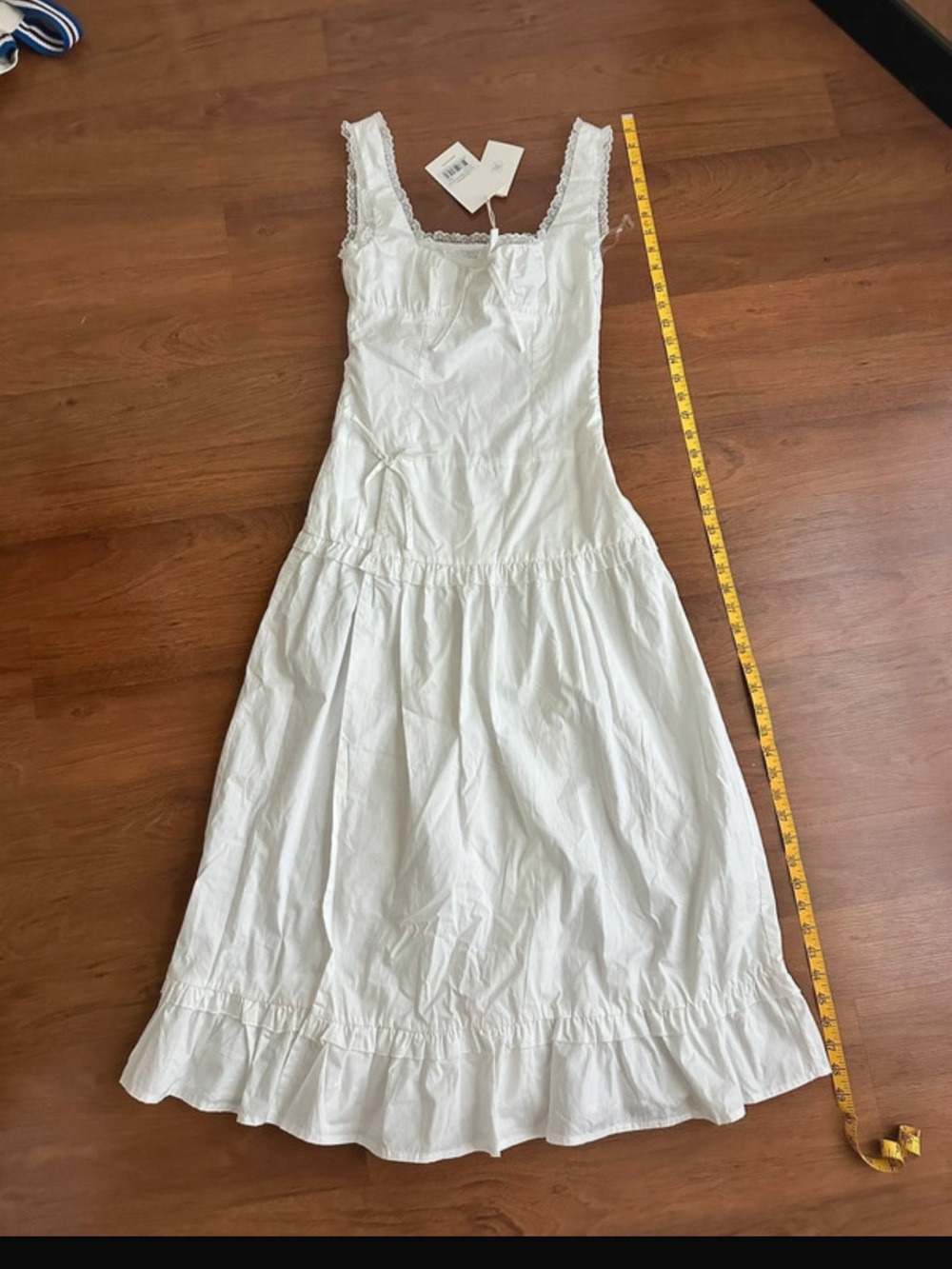 Peppermayo White Square-Neck Ruffle Midi Dress - Picture 4 of 5